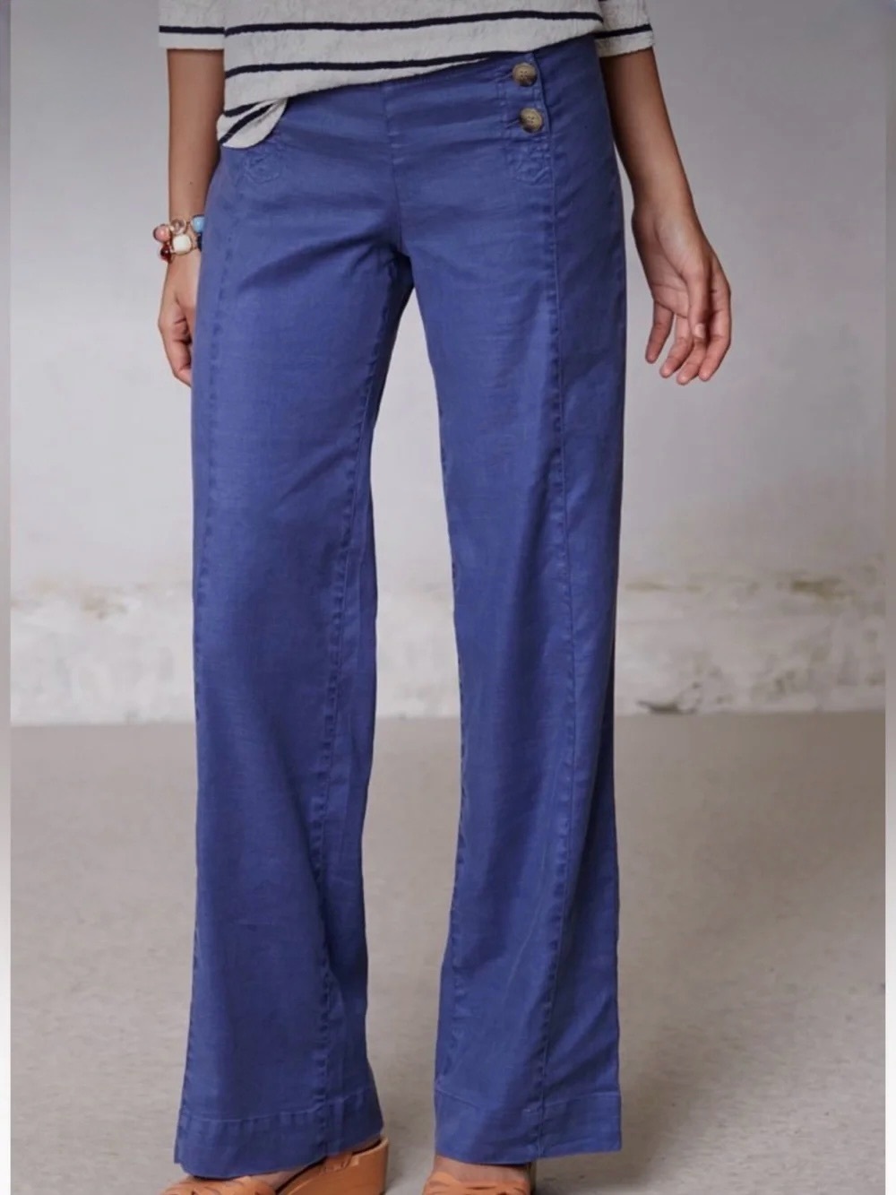 Level 99 | Periwinkle Blue Pants w Sailor Buttons, 29